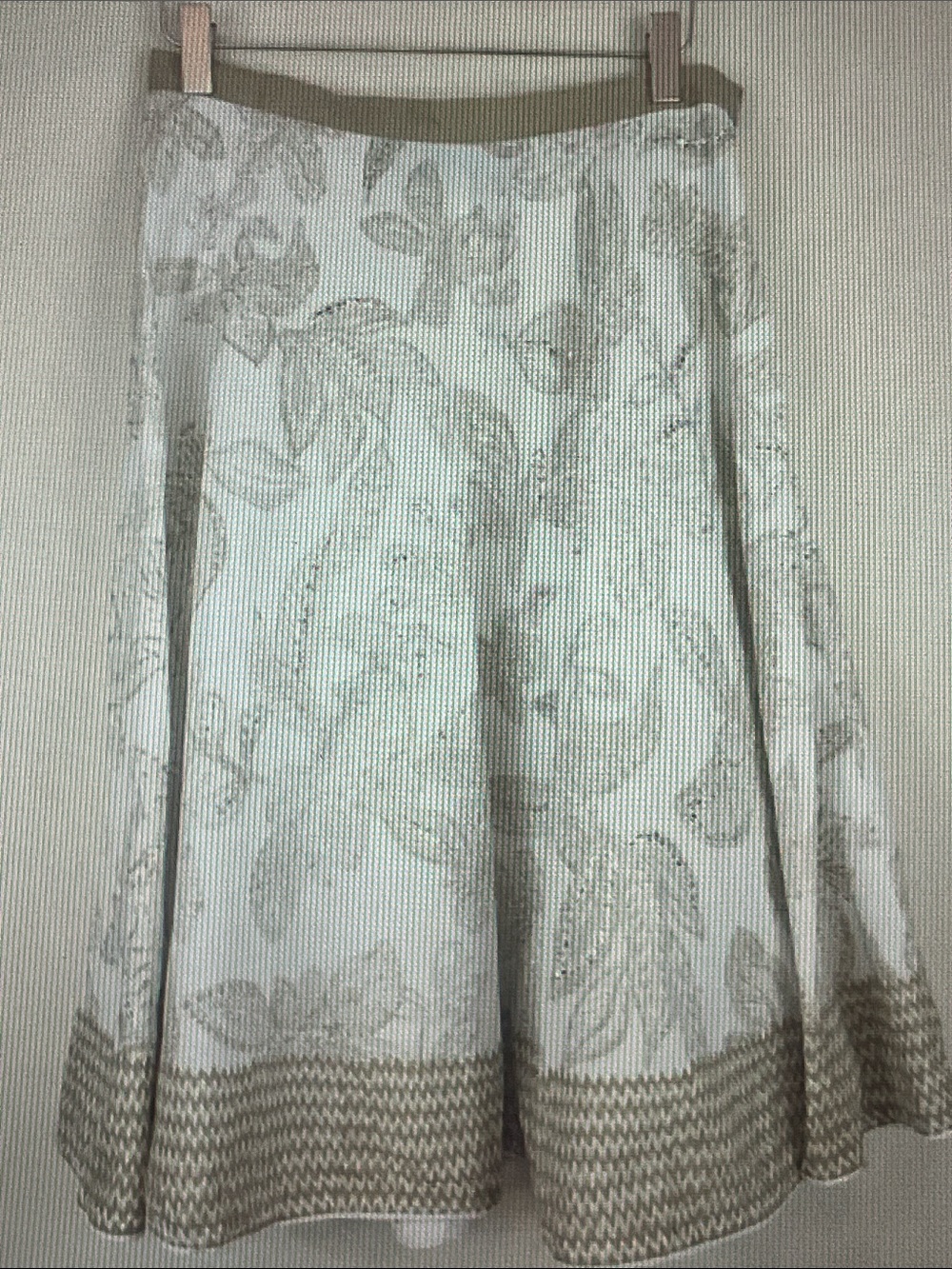 a.n.a Cream Paisley Border Circle Skirt